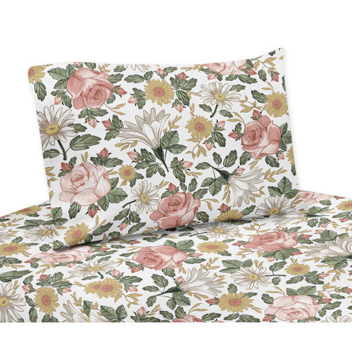 Sweet Jojo Designs Vintage Floral Queen Sheet Set & Reviews Wayfair
